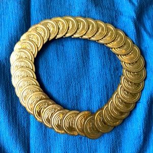 Vintage 80’s Gold Medallion Elastic Belt